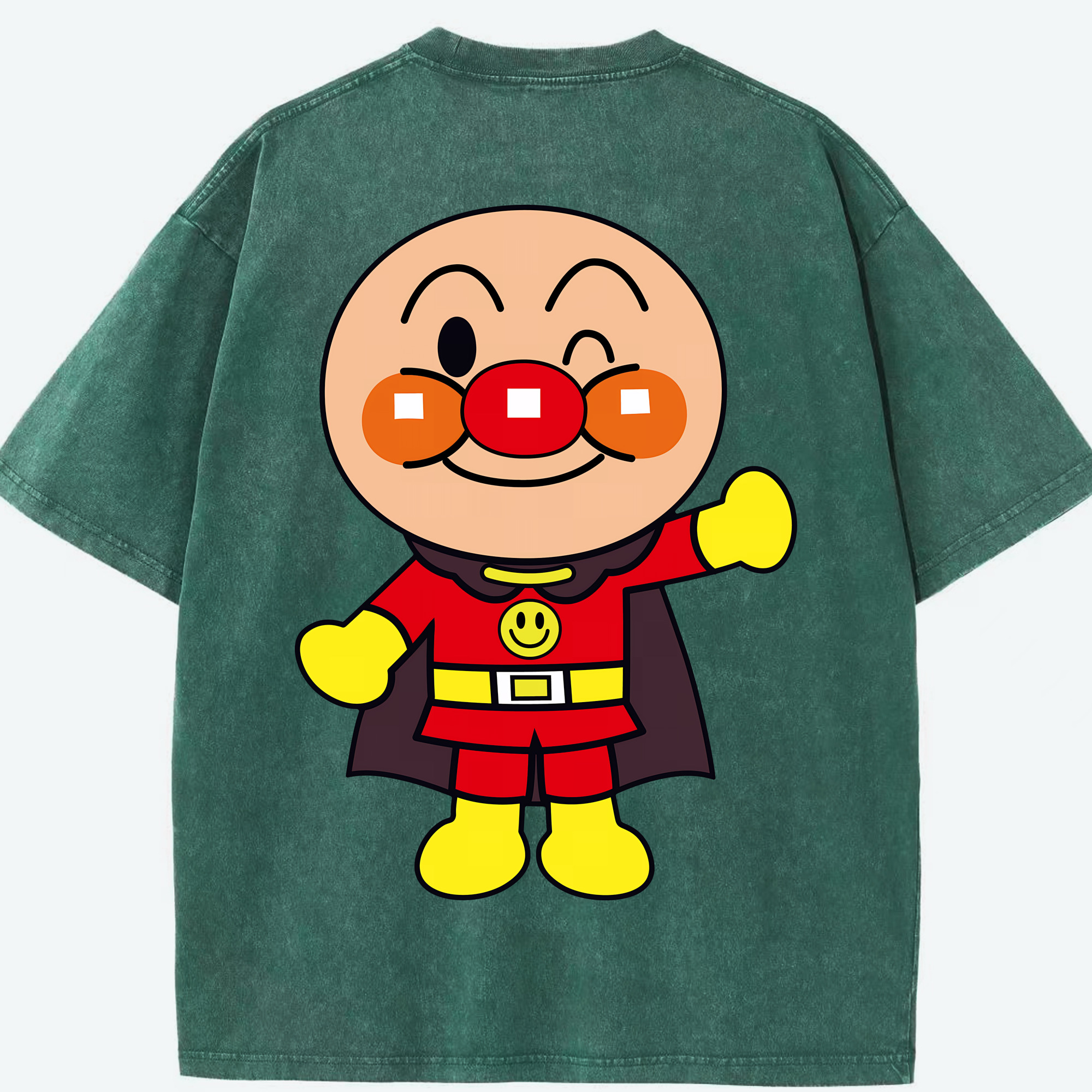 （画像用） アンパンマン Anpanman 綿100% ヴィンテージ風 半袖Tシャツ（背面プリント）